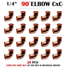 1/4-Inch Copper 90-Degree Elbow CxC Sweat, Plumbing Fitting, Certified Lead Free