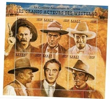 Mali 1996 - Famous Movie Actors Westerns - Sheet Of 6 Stamps - Scott #723 - MNH
