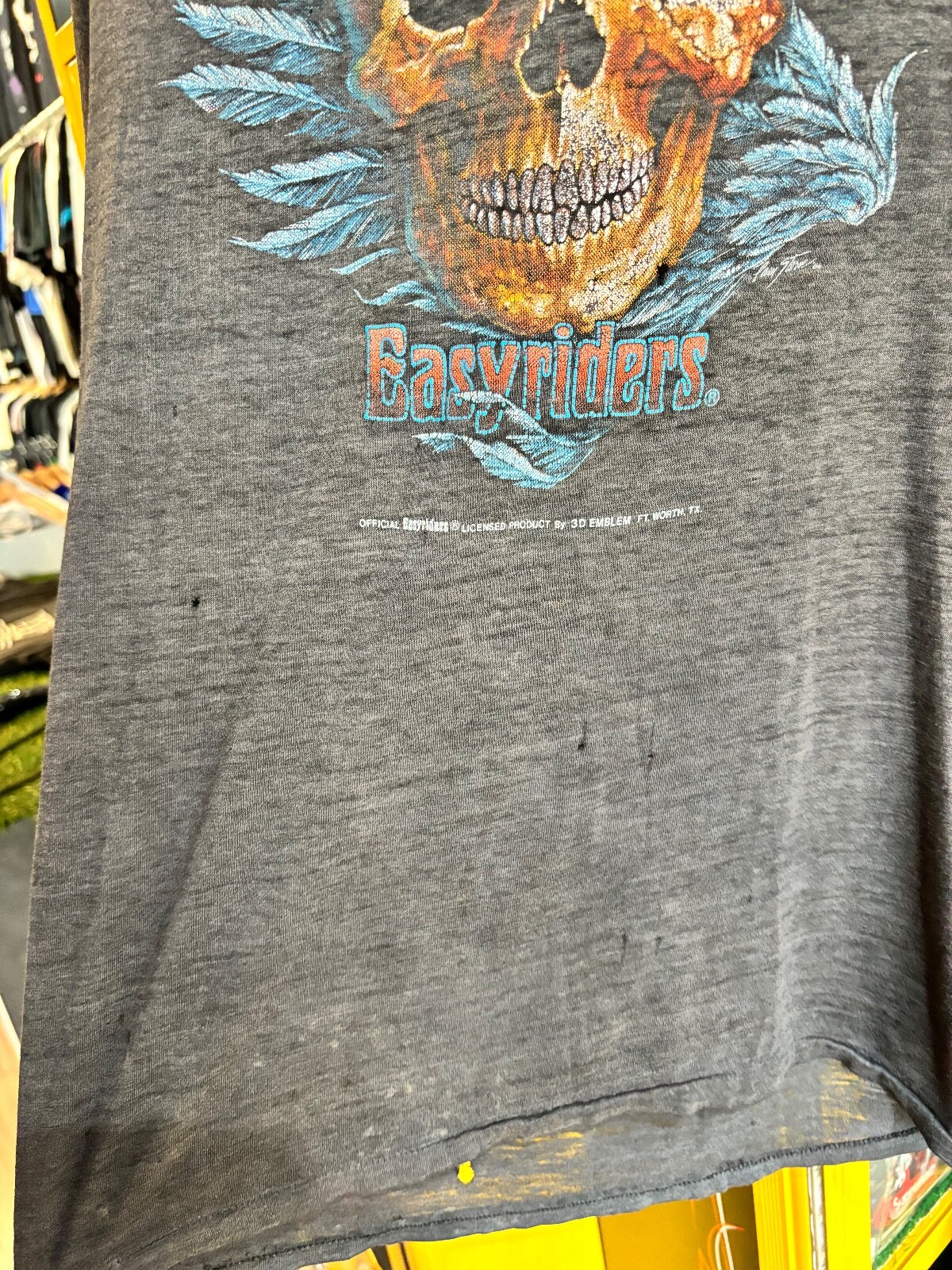 Vintage 80s 3D Emblem Easy Riders Biker Shirt Size Medium RARE image 2