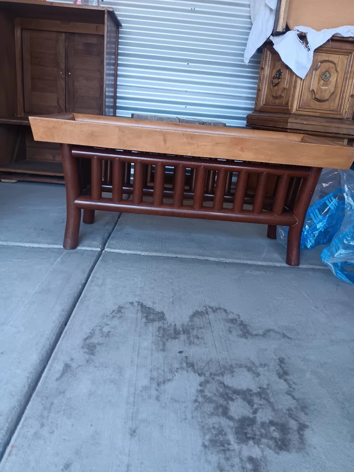 MESA DE CENTRO ORIENTAL VINTAGE TODA MADERA Foto 3 de 4