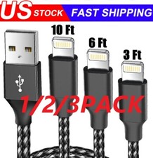 3 Pack Charging Cable Heavy Duty For iPhone 14 13 7 6 Plus Charger Charging Cord