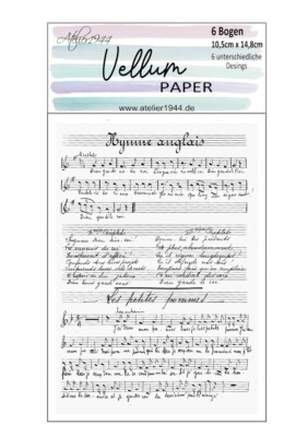 Vellum Paper-6 Blatt-A6-Transparentpapier-Pergamentpapier-French Music-80062
