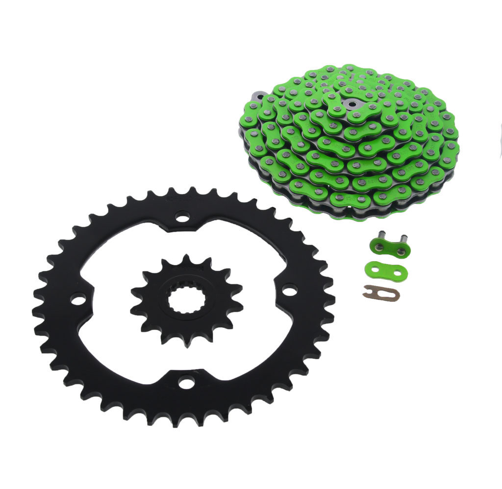 0913 Yamaha YFZ450R YFZ 450R Green Non ORing Chain Black Sprocket 14/
