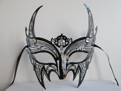 LASER CUT METAL DEVIL DEMON MENS VENETIAN MASQUERADE MARDI GRAS COSTUME MASK  - Picture 4 of 11