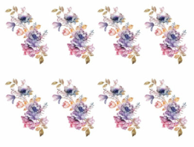 Shabby Pastel Watercolor Flower Floral Swag Transfers