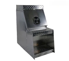 28"x25"x15" Aluminum Side Mount Semi Truck Tool Box Saddle Step Open Wide Design