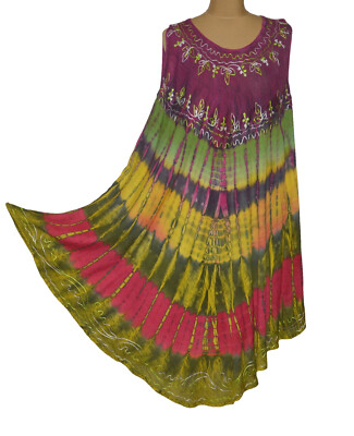 Summer dress tunic beach dress dress hippie boho tie dye 38 40 42 44 46 48 N°77.1