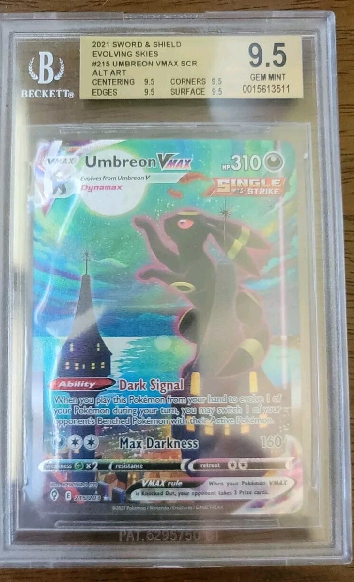 POKEMON BECKETT BGS 9.5 UMBREON VMAX Alternate ALT ART 215/203