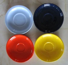 Sweese, Lot of 4, Contemporary Multicolor Demitasse Saucers, 4-3/4",  NWOT