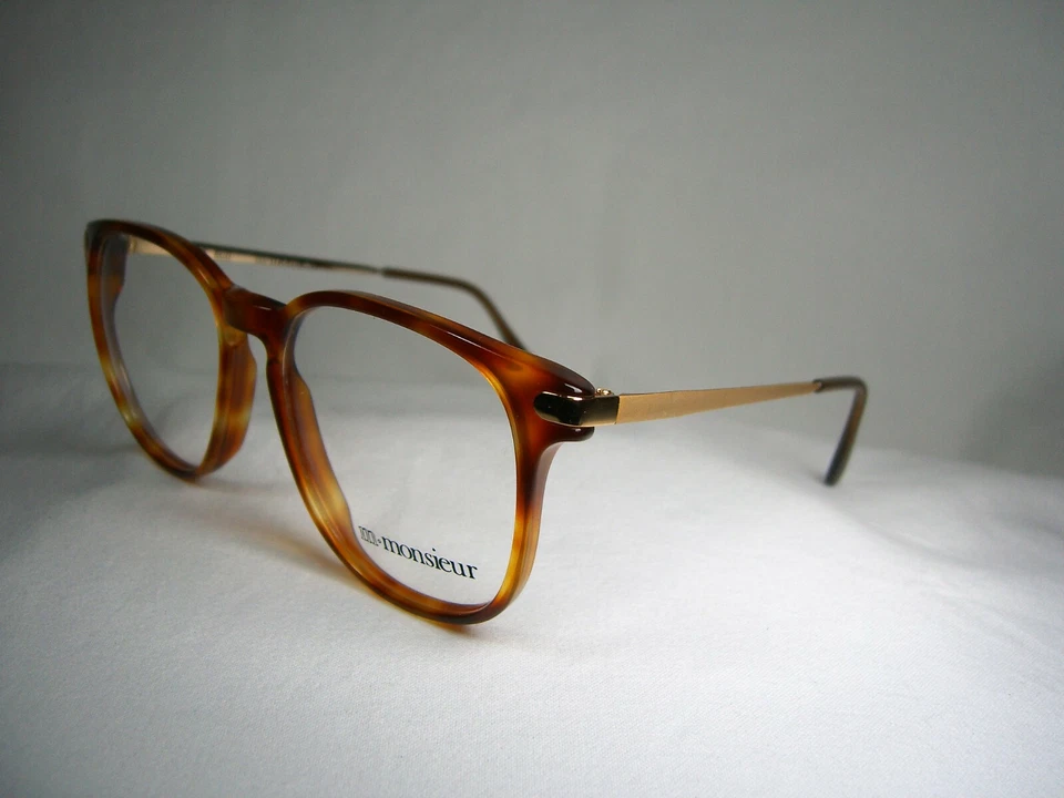 Monsieur eyeglasses square oval frames, men's, women's, hyper vintage, NOS - Image 4 of 4