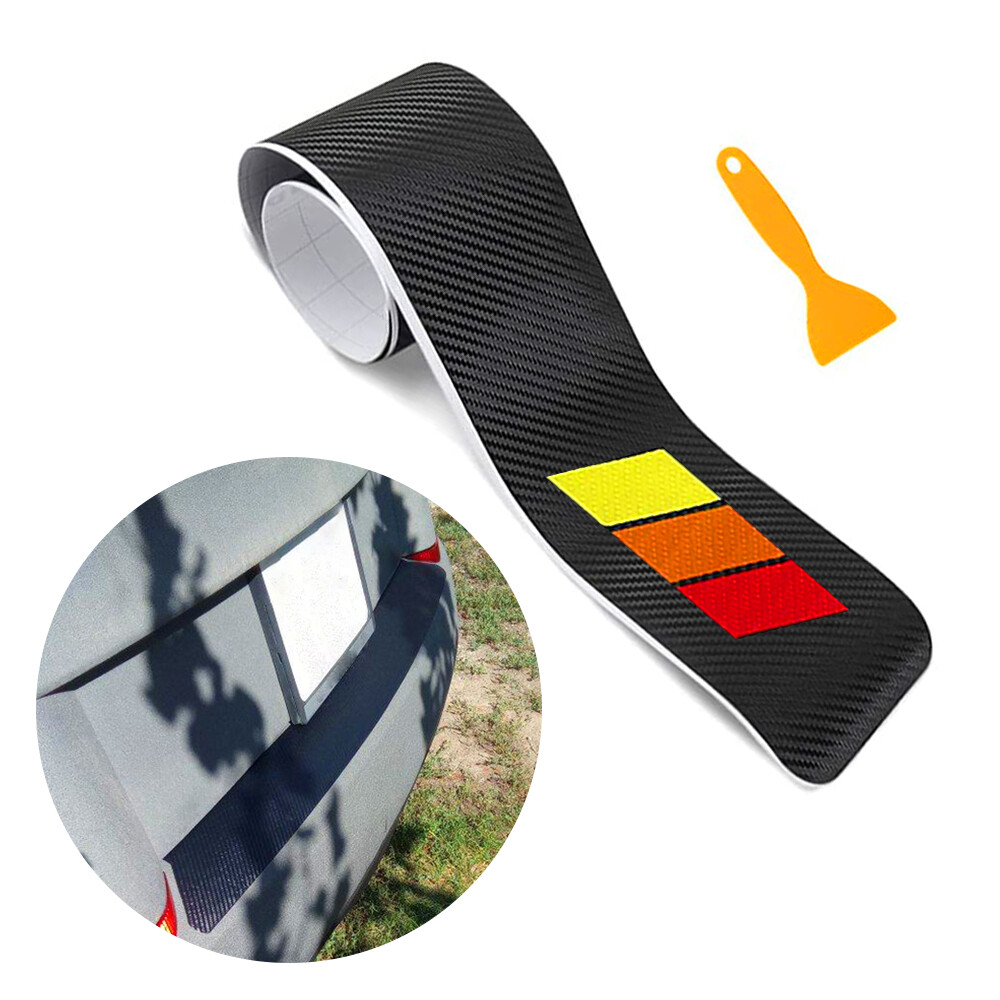 Tri-Color Rear Bumper Guard Rubber Pad Kit Trunk Protector Trim Cover