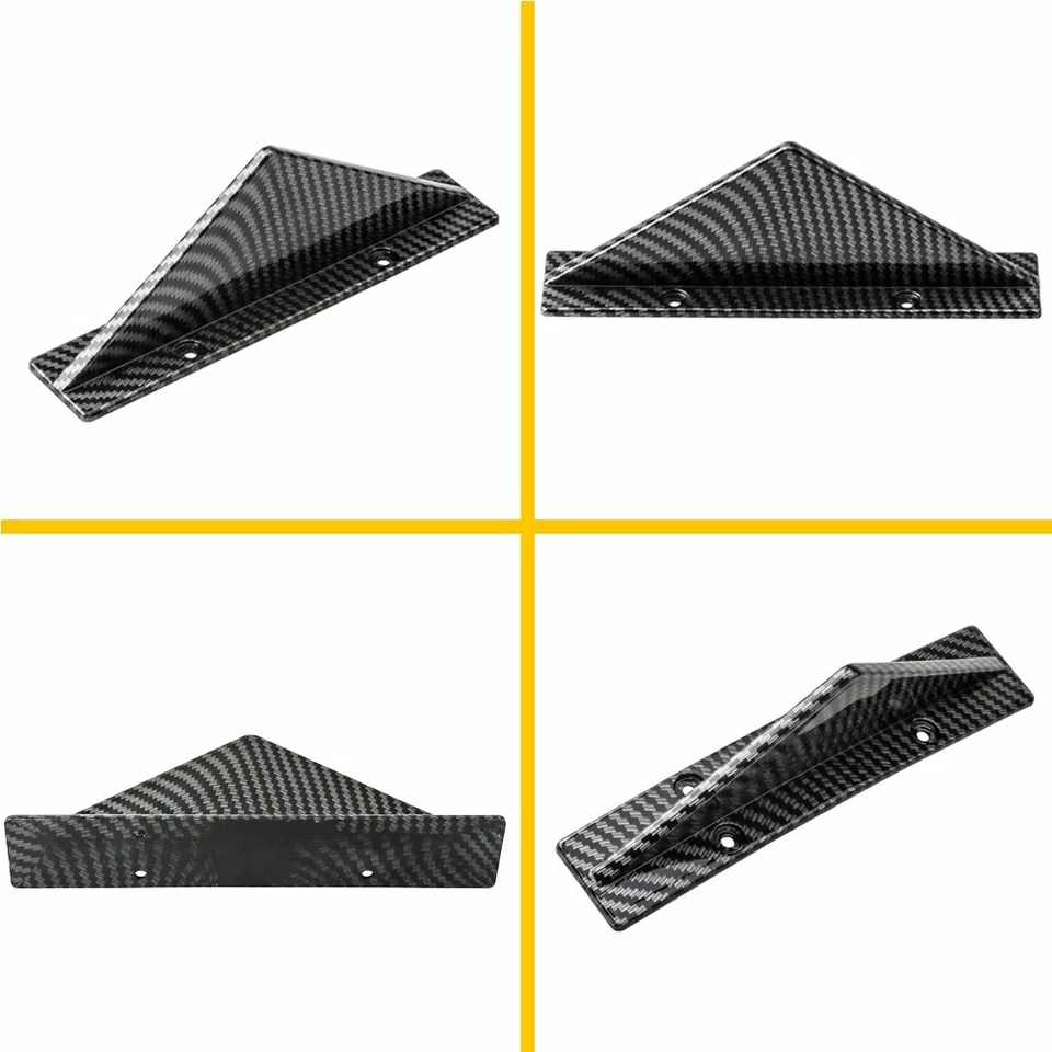 4x Aleta Difusor Trasero Parachoques Coche Tiburón Labio Curvo Alerón Ala Divisor Universal Foto 3 de 4