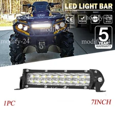 7" inch Dual-ROW 120W LED Light Bar Combo Offroad fit Polaris Sportsman ATV UTV