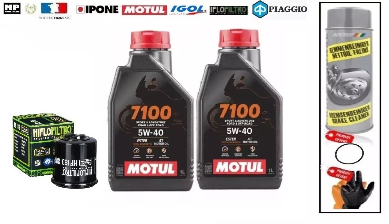 Kit vidange Vespa Primavera 150 lubrifiant Motul 71 anti-usure pour moteur 2013-2020