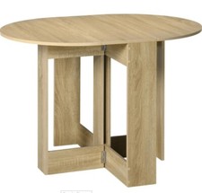 Space-saving Drop Leaf Table Folding Dining Table for Small Space Kitchen Oak