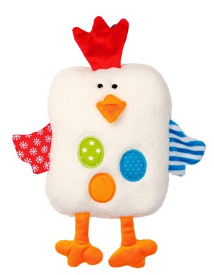 Fashy Kinder Wärmekissen Körnerkissen Rapskissen mit Kuschelbezug - Huhn