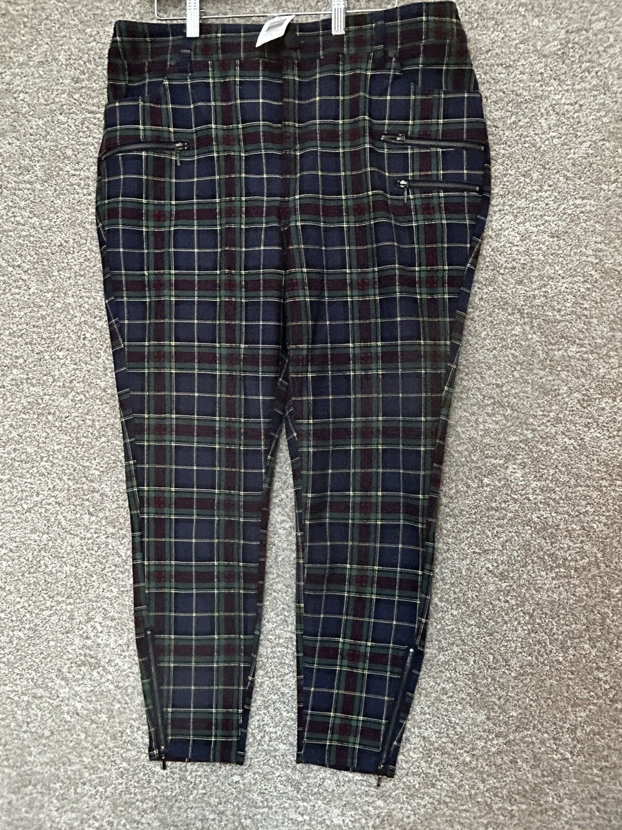 Torrid Tartan Plaid Ponte Zip Skinny Work Pants Women's Size 16