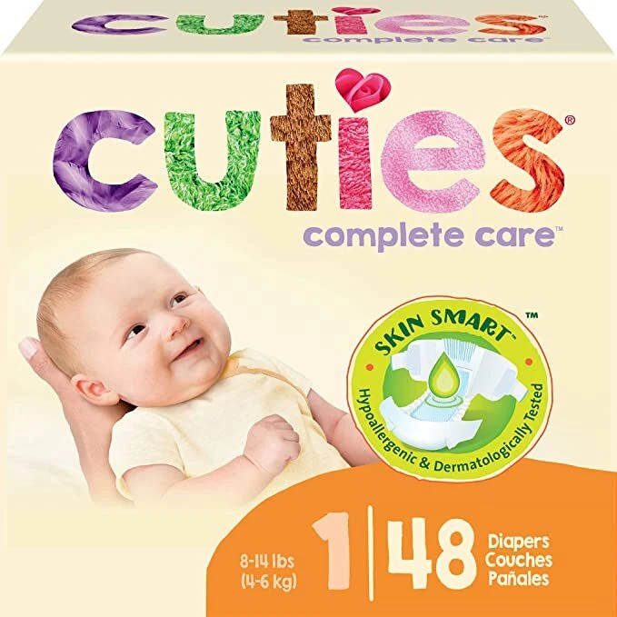 Cuties® First Quality Complete Care Baby Diaper, Size 1