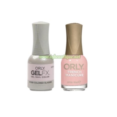 Orly Duo Perfect Pair Lacquer  + GelFX .6 Oz - Rose-Colored Glasses-No box