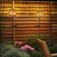 AußEnleuchte Solarlampe Steckleuchte Deko Orientalisch Kupfer Led Kugel 2Er Set