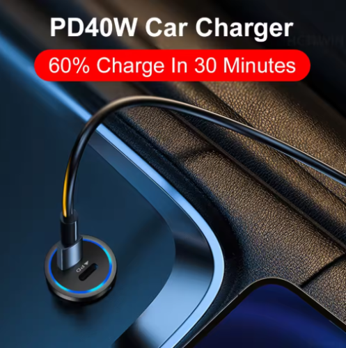 66W 2 Port Car Phone Charger Dual USB A/C PD Metal 12V Cigarette iPhone Charging - Picture 4 of 16