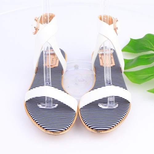 Ted Baker Womens Qeredas Sandal Size 40.5 10 White Leather Ankle Strap Flat Shoe - Picture 15 of 16