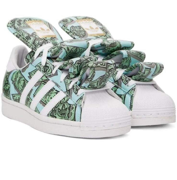 NEW Adidas Jeremy Scott Money Print Superstar Shoes Mens HP6596