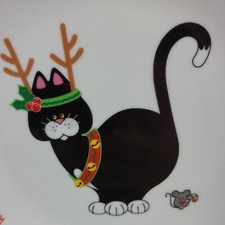 2004 Florida Marketplace "Meowy Christmas" Black Cat and Mouse Replacement Plate