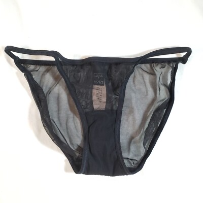 Victoria's Secret Body By Victoria Low-Rise String Bikini Small Black ...