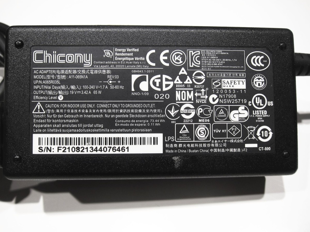 Alimentation Chicony A11-065N1A - Occasion, Pour Ordinateur Ou Appareil électronique