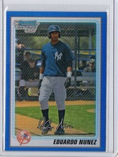 2010 Bowman Chrome Prospects EDUARDO NUNEZ blue Refractor Rookie RC /150 