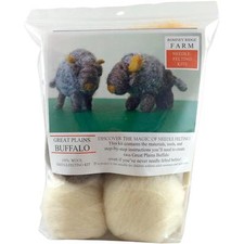 Romney Ridge Farm Great Plains Buffalo Needle Felting Kit Wool Roving - NEW