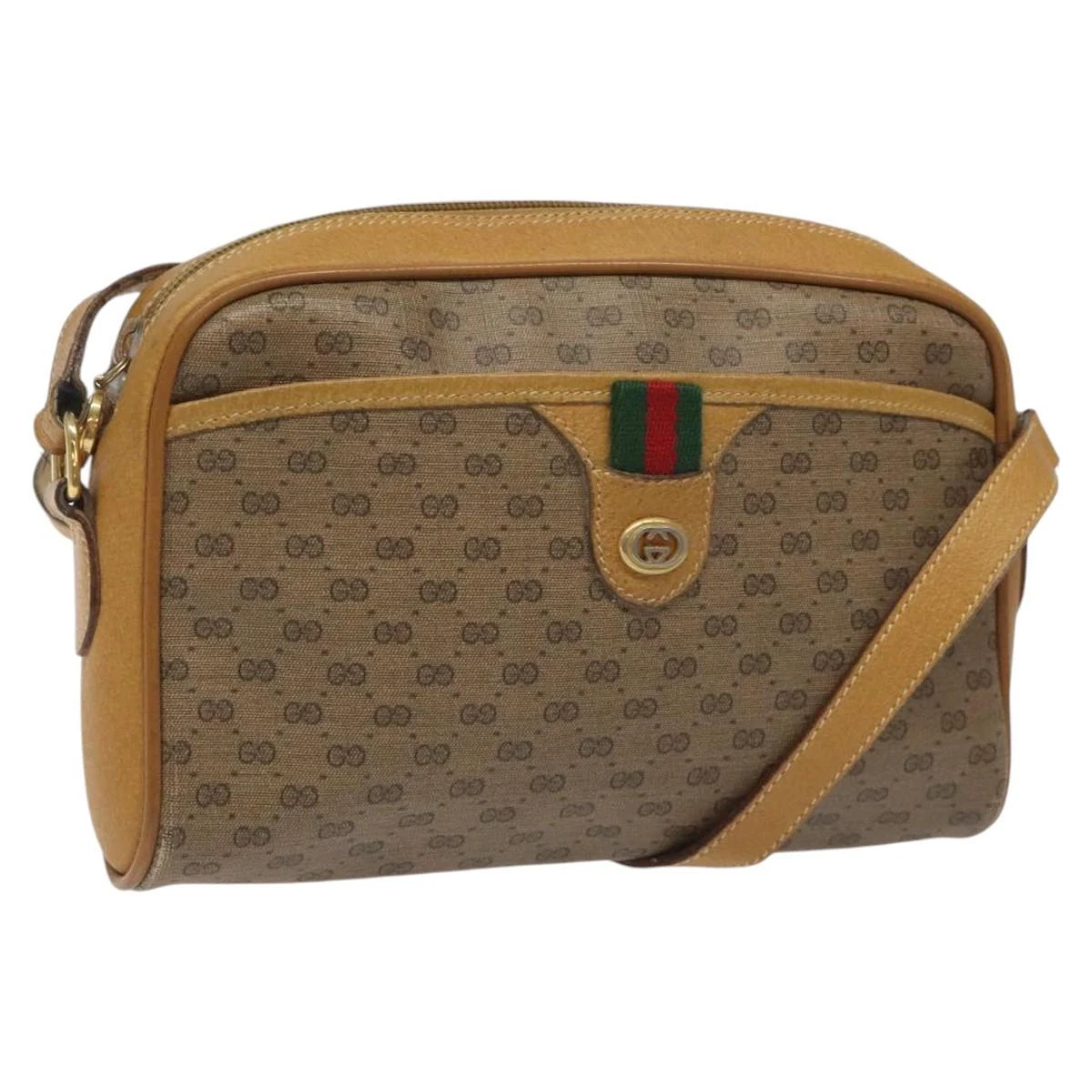 Sac GUCCI Micro GG Supreme Web Sherry Line PVC beige or 116 02 089 authentique BD586