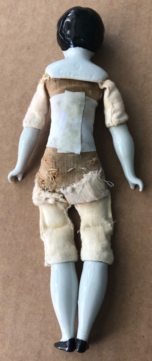 Vintage GERMANY 9 Porcelain China Doll Head Arms Legs Cloth Body
