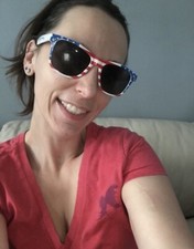 USA American Flag Retro Patriot Style July 4th Party Sunglasses