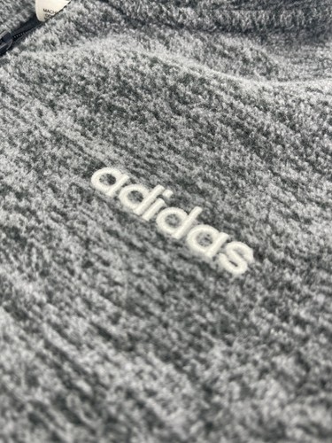 Adidas Youth Kids Gray 1/4 Zip Sweatshirt Jacket Pockets Size 16/20 - Picture 13 of 14