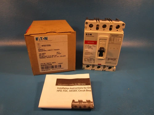 Eaton HFD3125SL, Molded Case Breakers (MCCBs) HFD 3P 125A 600V 50/60Hz 3Ph F Fra