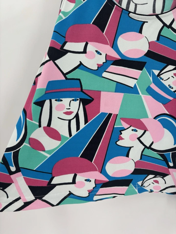 Tail Vintage Tank Top Womens Medium Blue Pink White Sleeveless Tennis Retro - Image 4 of 4