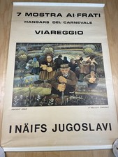 Poster vintage “I Naifs Jugoslavi” Viareggio 70x48 7 Peccati Capitali Josip Raro