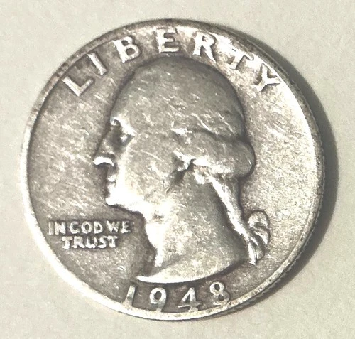 1948 S    FINE ++.  SILVER.  GEORGE WASHINGTON QUARTER   Lower mintage