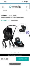 Evenflo Shyft DualRide Infant Seat and Stroller Combo With Base For Vehicle