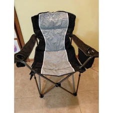 Folding Camping Chair with Bag Black Gray 