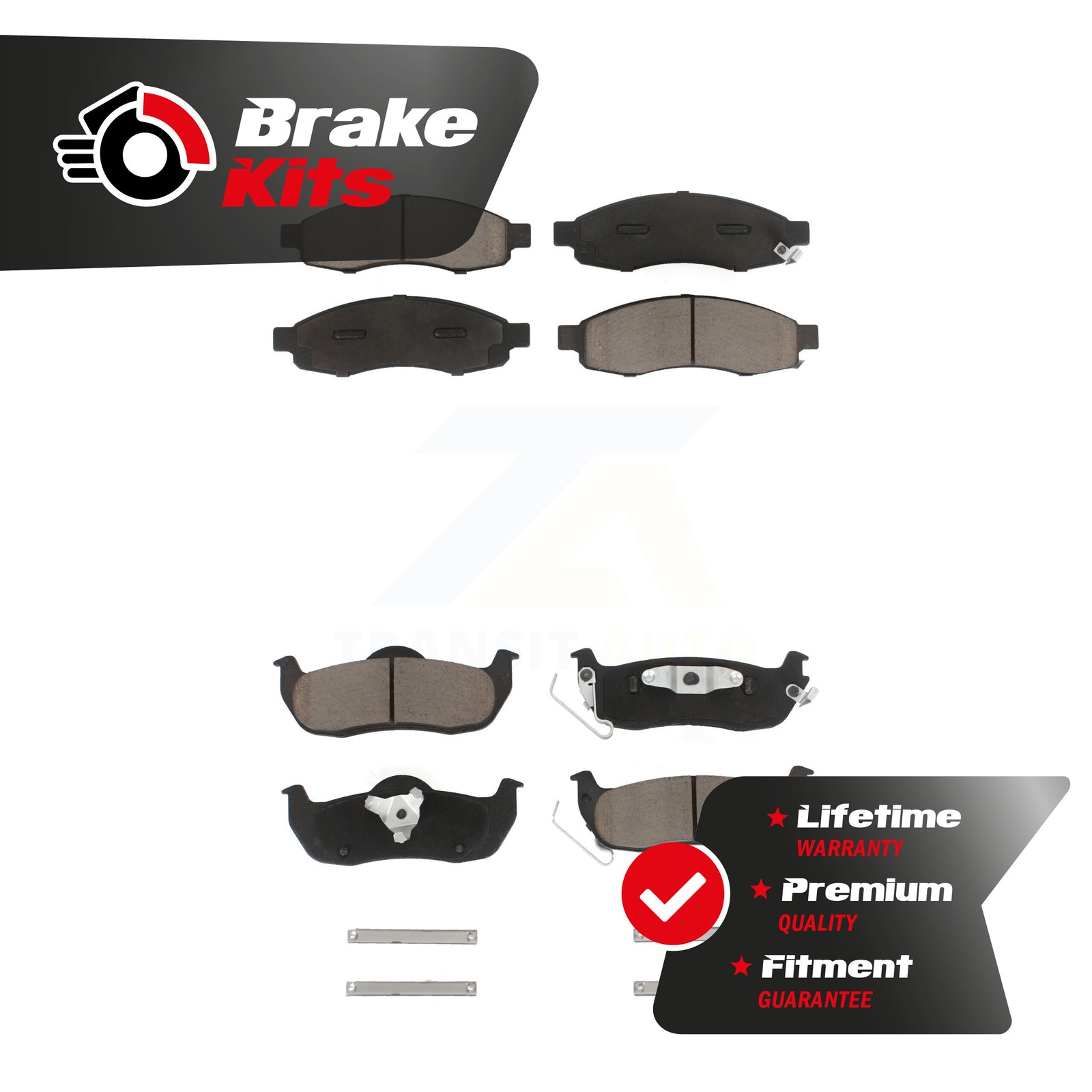 Front Rear Ceramic Brake Pads Kit For 2004-2007 Nissan TITAN