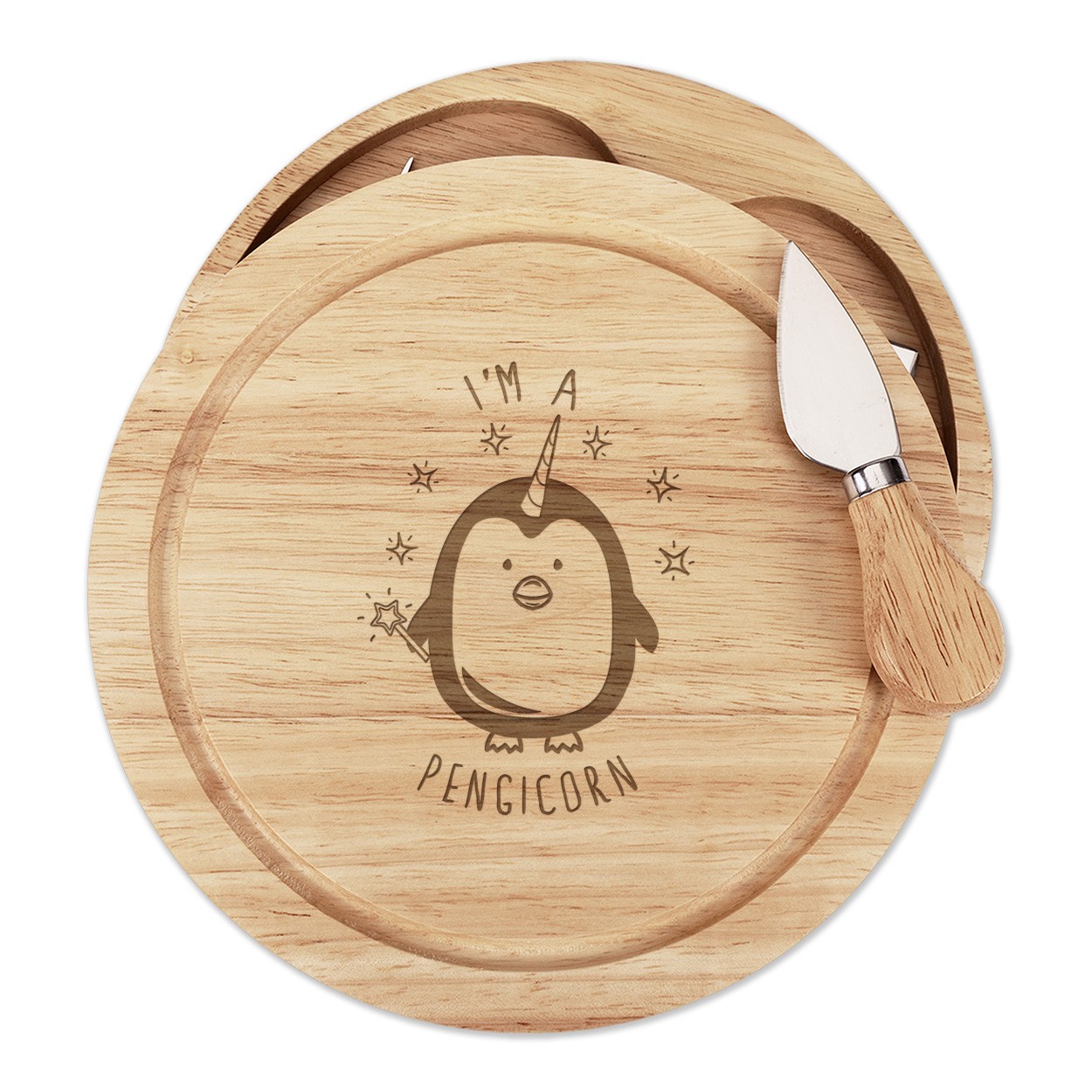 I'm A Pengicorn Cheese Board Knife Set Funny Penguin Unicorn