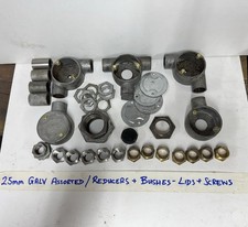 25mm Galvanised Conduit Boxes & Accessories Job Lot Bargain Old Stock