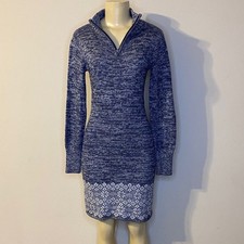 Soybu Snowflake Blue Knit Sweater Dress Size S