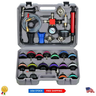#ad #ad 28PC Radiator Pressure Tester Kit Heavy Duty Cooling System Solution $123.98
