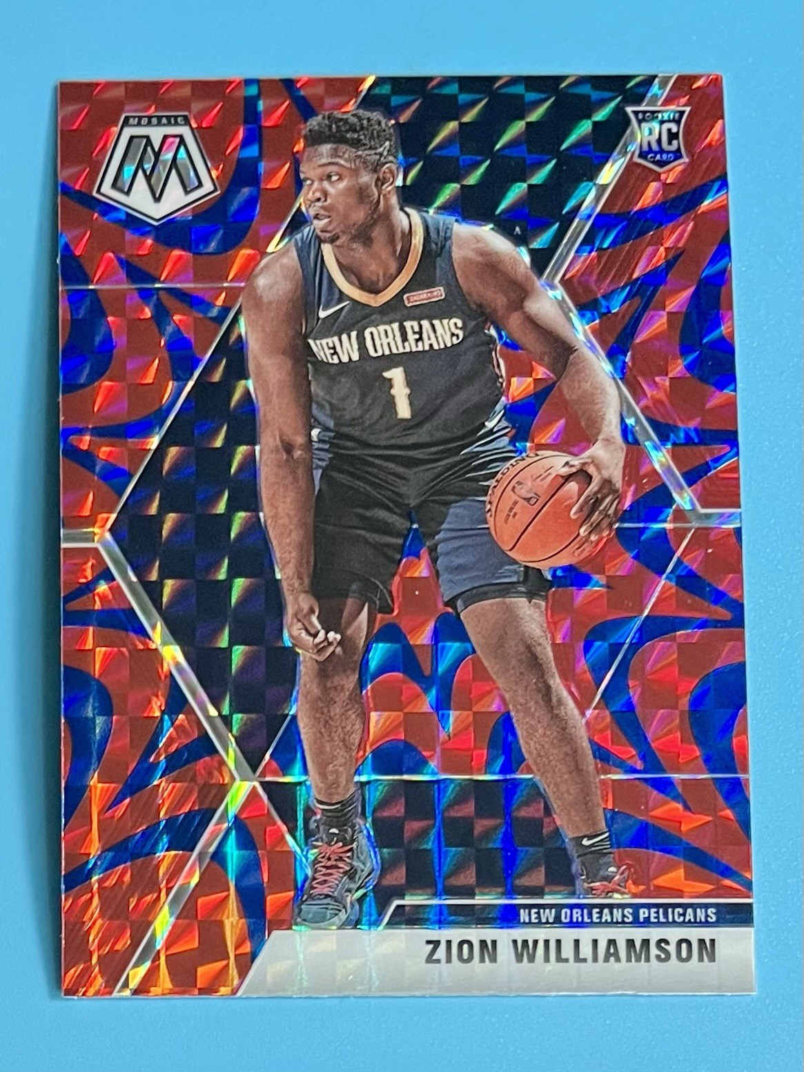 2019-20 Panini Mosaic - Rookies Zion Williamson #209 Reactive Blue Prizm (RC)
