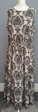 SHEIN Curve Sleeveless Round Neck Drawstring Waist Floral Print Maxi Dress 1XL