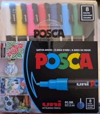 POSCA Water-Based Markers, 8 Assorted Colors,...